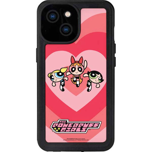 Cartoon Network Powerpuff Girls Hearts iPhone 15 Waterproof Case
